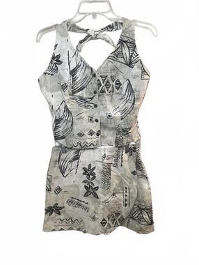 Vtg Hilo Hattie The Hawaiian Original 2 PC Skort Halter Top Set Size M Tiki 90's